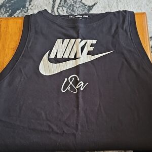 Nike Black Tank with White Swoosh and USA Script Medium New